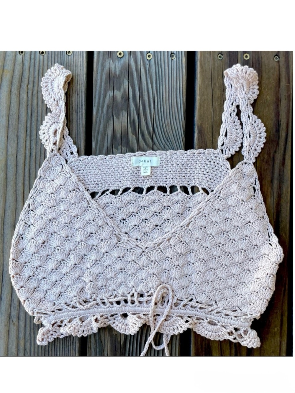 Light Pink Crochet Crop Top Size M/L